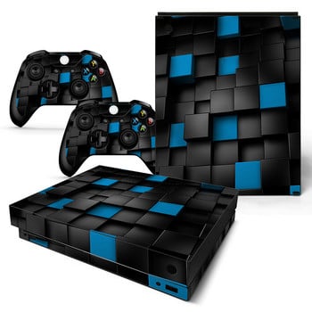 GAMEGENIXX Skin Sticker Lattice Design Protective Decal Подвижен капак за конзола Xbox One X и 2 контролера