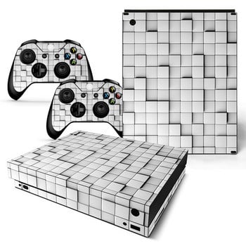 GAMEGENIXX Skin Sticker Lattice Design Protective Decal Подвижен капак за конзола Xbox One X и 2 контролера