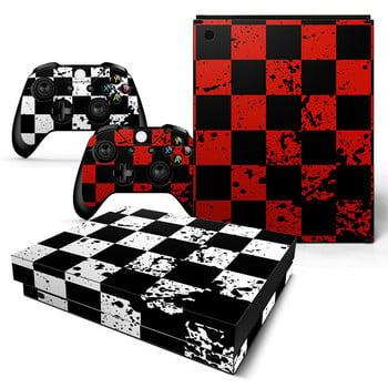 GAMEGENIXX Skin Sticker Lattice Design Protective Decal Подвижен капак за конзола Xbox One X и 2 контролера