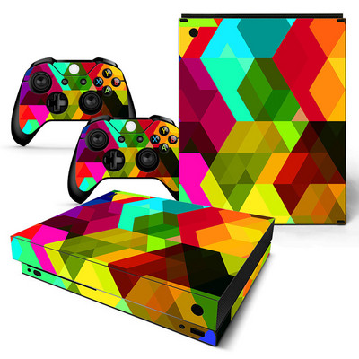 GAMEGENIXX Skin Sticker Lattice Design Védőmatrica levehető fedél Xbox One X konzolhoz és 2 kontrollerhez