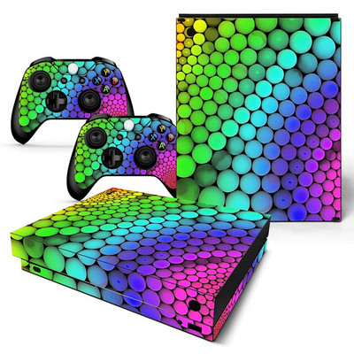 GAMEGENIXX Skin Sticker Lattice Design Védőmatrica levehető fedél Xbox One X konzolhoz és 2 kontrollerhez