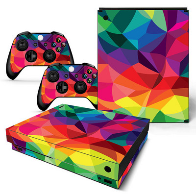 GAMEGENIXX Skin Sticker Lattice Design Védőmatrica levehető fedél Xbox One X konzolhoz és 2 kontrollerhez