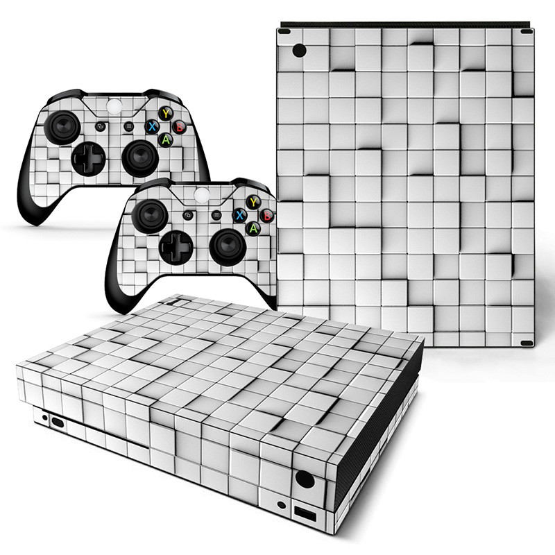 GAMEGENIXX Skin Sticker Lattice Design Védőmatrica levehető fedél Xbox One X konzolhoz és 2 kontrollerhez