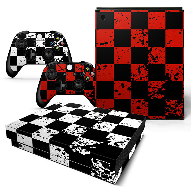 GAMEGENIXX Skin Sticker Lattice Design Védőmatrica levehető fedél Xbox One X konzolhoz és 2 kontrollerhez