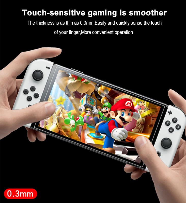 Switch Oled Tartozékok Edzett film HD Touch Ultra-vékony képernyőborító Repedésálló, vízálló karcolásgátló konzolvédő