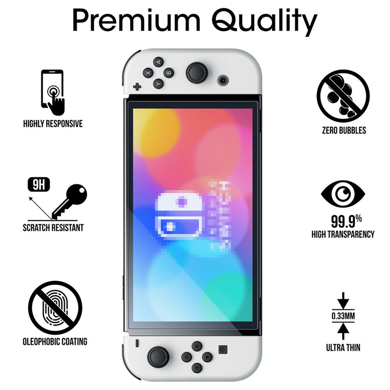 Switch Oled Tartozékok Edzett film HD Touch Ultra-vékony képernyőborító Repedésálló, vízálló karcolásgátló konzolvédő