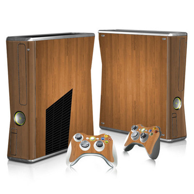 Autocolant din lemn din desene animate pentru consolă și autocolant pentru piele de controler 2 buc pentru Microsoft xbox 360 slim