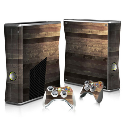Autocolant din lemn din desene animate pentru consolă și autocolant pentru piele de controler 2 buc pentru Microsoft xbox 360 slim