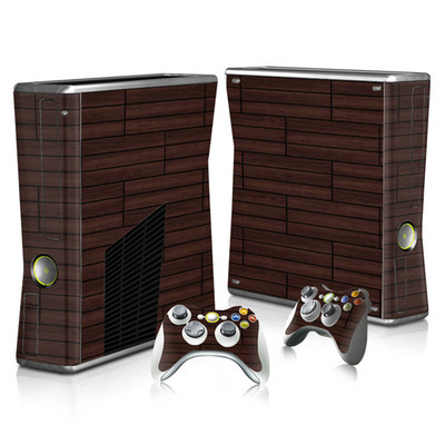 Autocolant din lemn din desene animate pentru consolă și autocolant pentru piele de controler 2 buc pentru Microsoft xbox 360 slim