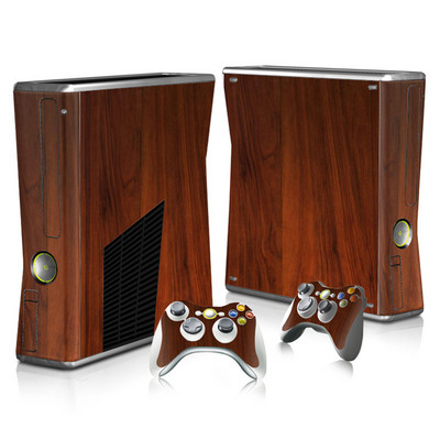 Autocolant din lemn din desene animate pentru consolă și autocolant pentru piele de controler 2 buc pentru Microsoft xbox 360 slim