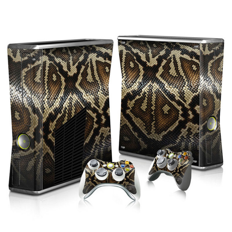 Autocolant din lemn din desene animate pentru consolă și autocolant pentru piele de controler 2 buc pentru Microsoft xbox 360 slim