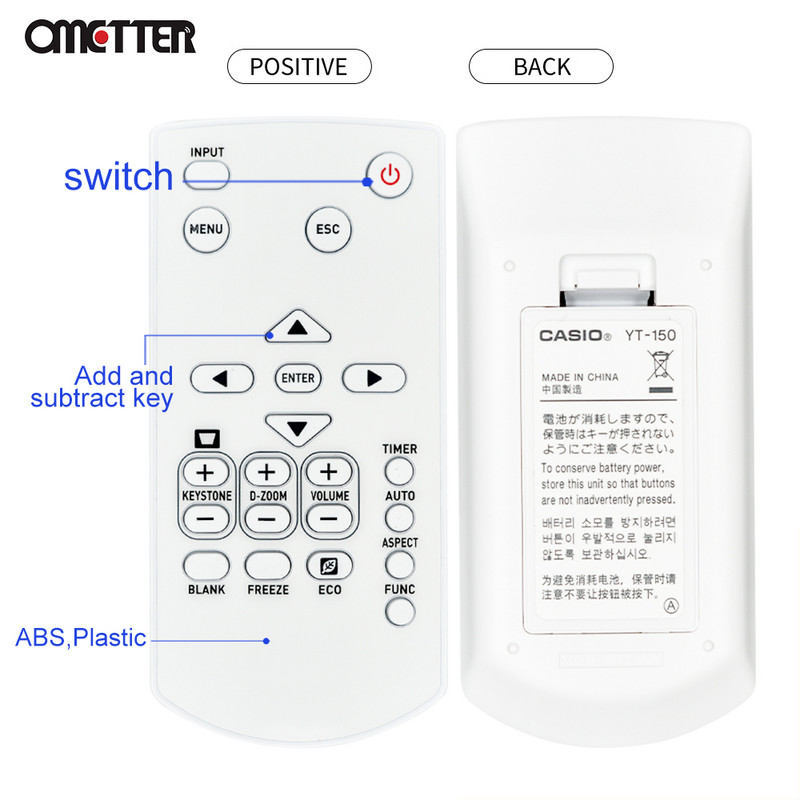 Nou-nouț YT-150 pentru telecomandă pentru proiector Casio YT-140 YT-151 XJ-V1 XJ-V2