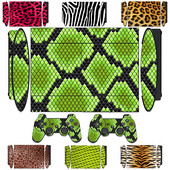 Zaštitna vinilna naljepnica sa životinjskim uzorkom za Sony PS3 Super Slim i naljepnice s maskama za 2 kontrolera
