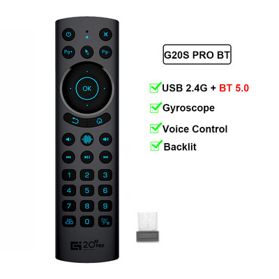 G20S PRO daljinski upravljač Infracrveni 2.4G bežični gumbi s pozadinskim osvjetljenjem Air Mouse BT 5.0 G20BTS Plus daljinski upravljač za Android TV BOX