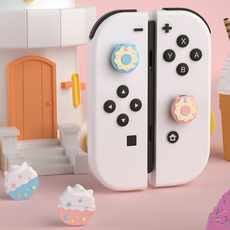 Jauns mīksts silikona sviras futrālis Joycon kursorsviras vāciņš Nintendo slēdzim Oled NS Lite Joy-con kontrollera īkšķa sviras roktura vāciņš