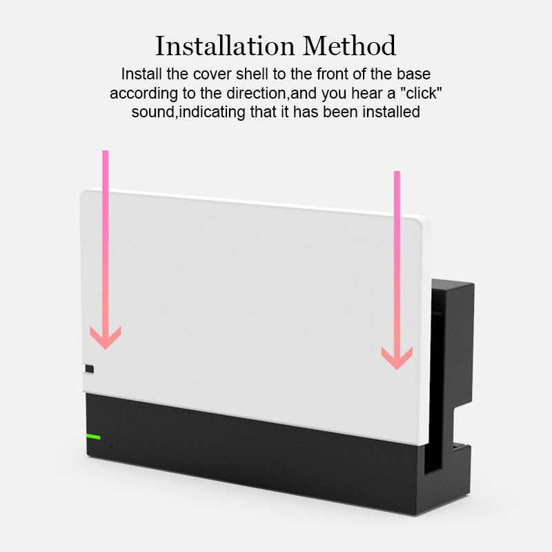 Krāsu priekšpuses aizsargvāciņš Nintendo slēdža uzlādes dokstacijas dekoratīvai nomaiņai priekšējās plāksnes korpusa piederumi