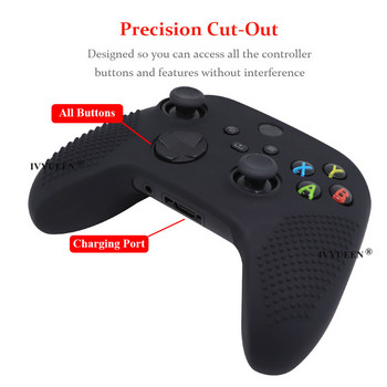 IVYUEEN Anti-slip Protective Skin for XBox Series XS Controller Silicone Gel Case with Joystick Grips Аналогови Thumb Stick Caps
