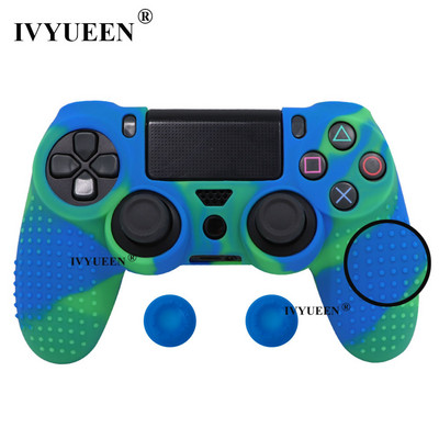 IVYUEEN Protuklizna silikonska navlaka za Sony Dualshock 4 PS4 Pro Slim Controller Camo Case & Stick Grip Cap za Play Station 4