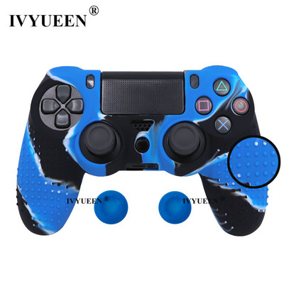IVYUEEN Protuklizna silikonska navlaka za Sony Dualshock 4 PS4 Pro Slim Controller Camo Case & Stick Grip Cap za Play Station 4