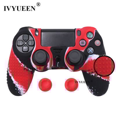 IVYUEEN Protuklizna silikonska navlaka za Sony Dualshock 4 PS4 Pro Slim Controller Camo Case & Stick Grip Cap za Play Station 4
