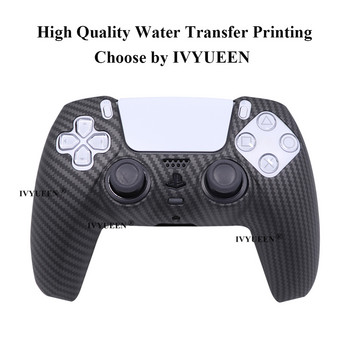 IVYUEEN Water Transfer Printing Silicone Case for PlayStation 5 PS5 Controller Protection Skin for DualSense Gamepad Cover Grips