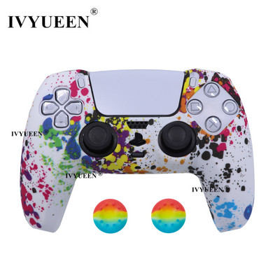 IVYUEEN Water Transfer Printing silikonska futrola za PlayStation 5 PS5 Controller Protection Skin for DualSense Gamepad Cover Grips