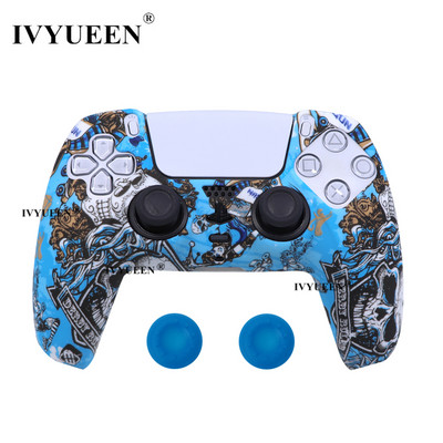 IVYUEEN Water Transfer Printing silikonska futrola za PlayStation 5 PS5 Controller Protection Skin for DualSense Gamepad Cover Grips