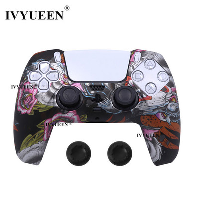 IVYUEEN Water Transfer Printing silikonska futrola za PlayStation 5 PS5 Controller Protection Skin for DualSense Gamepad Cover Grips