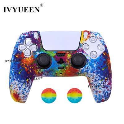 IVYUEEN Water Transfer Printing silikonska futrola za PlayStation 5 PS5 Controller Protection Skin for DualSense Gamepad Cover Grips