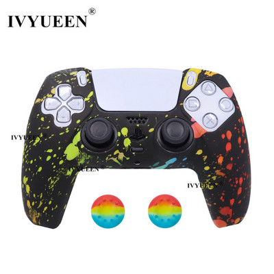 IVYUEEN Water Transfer Printing silikonska futrola za PlayStation 5 PS5 Controller Protection Skin for DualSense Gamepad Cover Grips