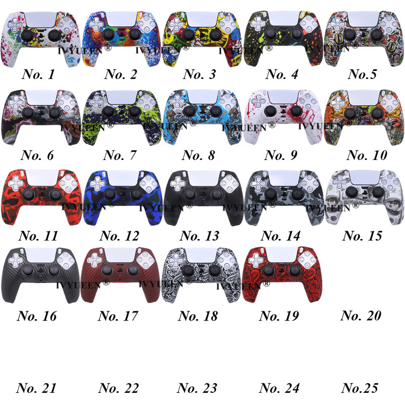 IVYUEEN Water Transfer Printing silikonska futrola za PlayStation 5 PS5 Controller Protection Skin for DualSense Gamepad Cover Grips