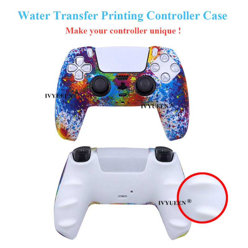 IVYUEEN Water Transfer Printing silikonska futrola za PlayStation 5 PS5 Controller Protection Skin for DualSense Gamepad Cover Grips