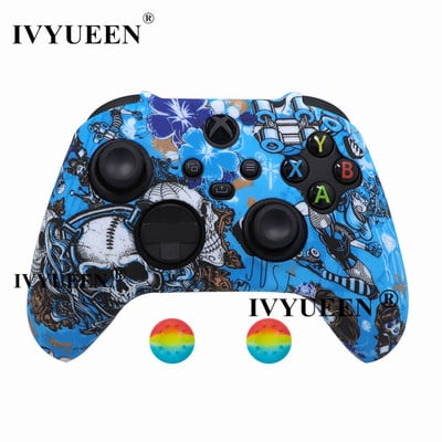 IVYUEEN Silikonska torbica za Xbox Series XS kontroler Zaštitna koža Gamepad Gumena koža Ručke za palac Kapa Poklopac joysticka Školjka