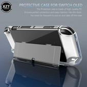 Clear Case Crystal Protect Shell for Nintendo Switch OLED Διαφανές κάλυμμα σκληρής θήκης με δυνατότητα σύνδεσης για αξεσουάρ κονσόλας Switch OLED