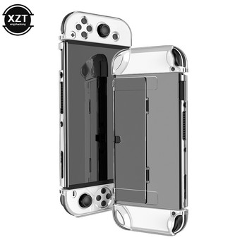 Clear Case Crystal Protect Shell for Nintendo Switch OLED Διαφανές κάλυμμα σκληρής θήκης με δυνατότητα σύνδεσης για αξεσουάρ κονσόλας Switch OLED