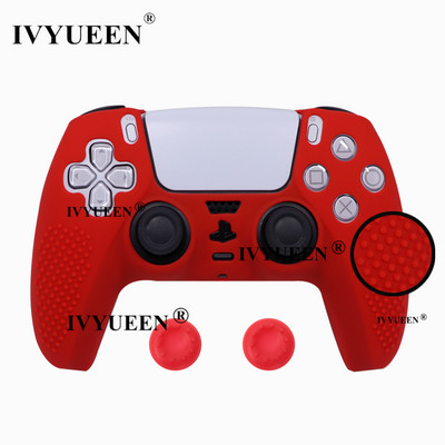 IVYUEEN puha szilikon zselé gumi tokborító PlayStation 5 PS5 vezérlőhöz Bőr ThumbStick Grip Caps DualSense-hez