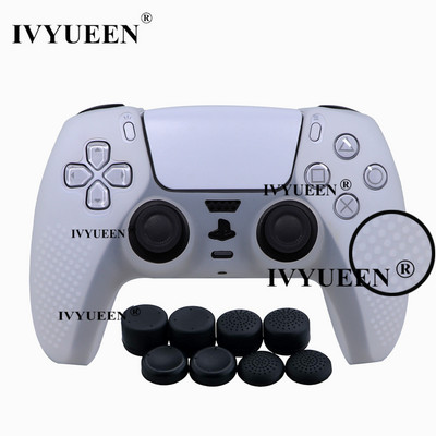 IVYUEEN puha szilikon zselé gumi tokborító PlayStation 5 PS5 vezérlőhöz Bőr ThumbStick Grip Caps DualSense-hez