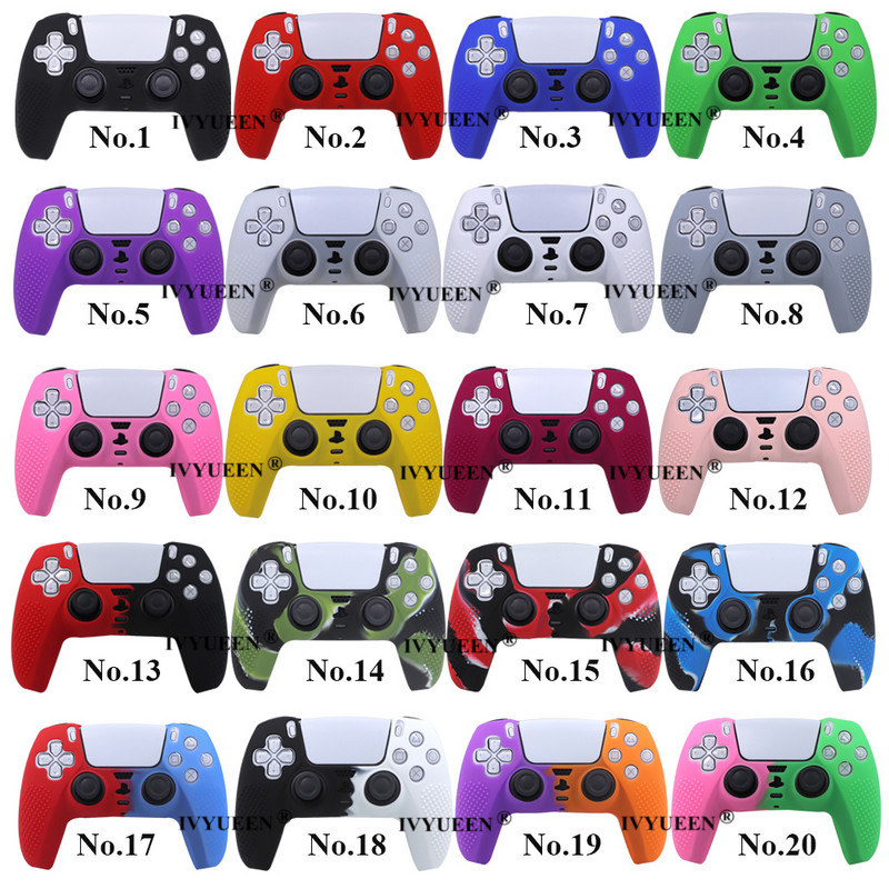 IVYUEEN puha szilikon zselé gumi tokborító PlayStation 5 PS5 vezérlőhöz Bőr ThumbStick Grip Caps DualSense-hez