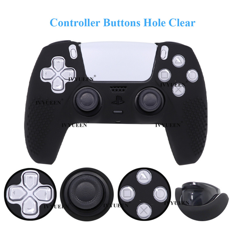 IVYUEEN puha szilikon zselé gumi tokborító PlayStation 5 PS5 vezérlőhöz Bőr ThumbStick Grip Caps DualSense-hez