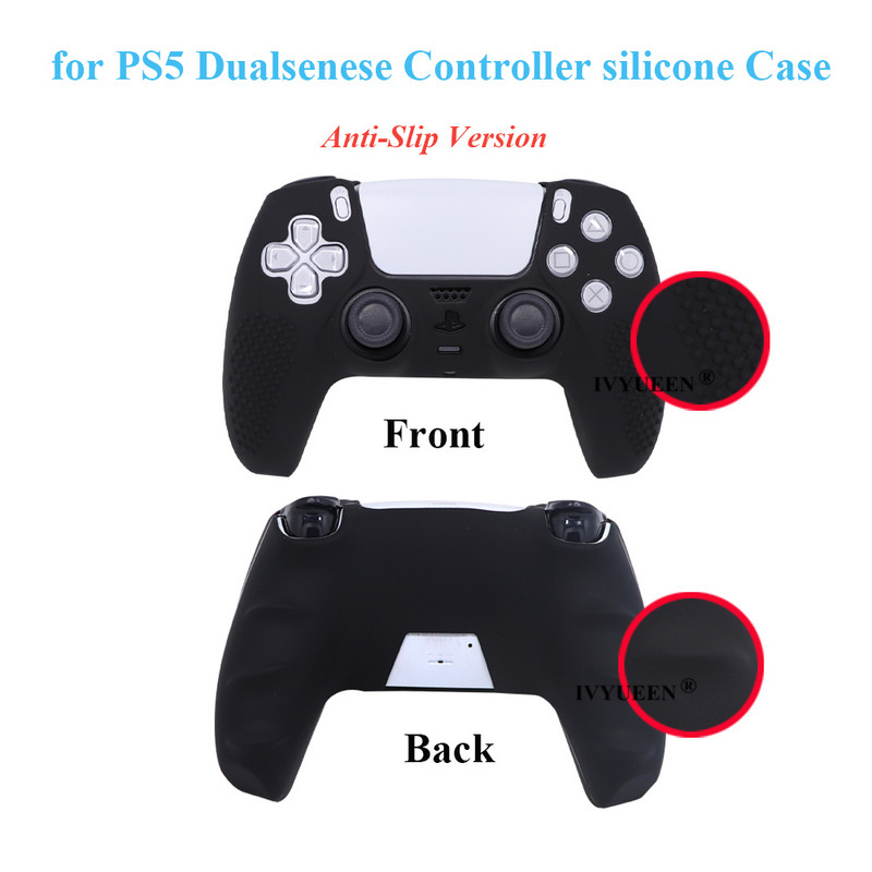 IVYUEEN puha szilikon zselé gumi tokborító PlayStation 5 PS5 vezérlőhöz Bőr ThumbStick Grip Caps DualSense-hez