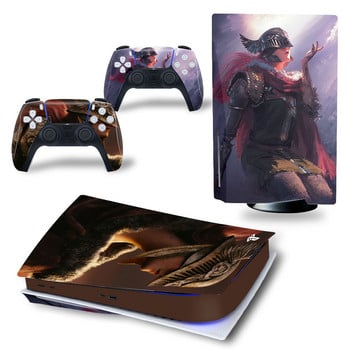 За PS5 Disk Elden Ring PVC Skin Vinyl Sticker Decal Cover Console DualSense Controllers Прахоустойчив защитен стикер