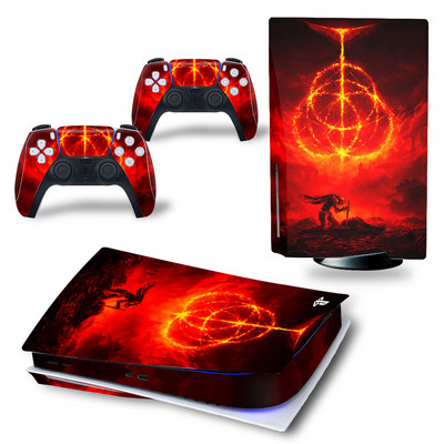 Για PS5 Disk Elden Ring PVC Skin αυτοκόλλητο βινυλίου κάλυμμα κονσόλας DualSense Controllers Προστατευτικό αυτοκόλλητο με προστασία από τη σκόνη