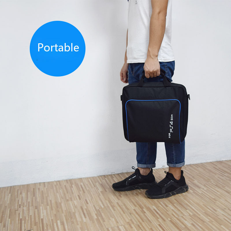 Paredzēts PS4 / PS4 Pro Slim Game Sytem Bag Oriģinālais izmērs PlayStation 4 konsole Protect plecu soma rokassomu audekla futrālis