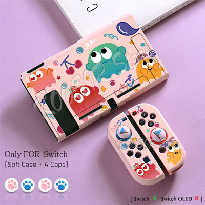 Limitált kiadású Soft Shell tok Nintend Switch konzolhoz NintendoSwitch Protect Cover színes bőr + 4 Joycon szilikon kupak