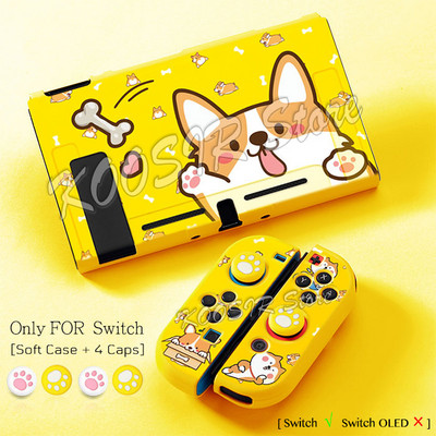 Limitált kiadású Soft Shell tok Nintend Switch konzolhoz NintendoSwitch Protect Cover színes bőr + 4 Joycon szilikon kupak