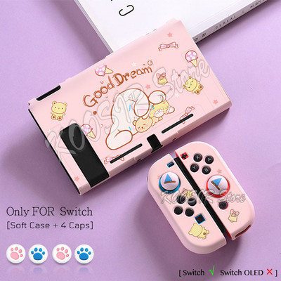 Limitált kiadású Soft Shell tok Nintend Switch konzolhoz NintendoSwitch Protect Cover színes bőr + 4 Joycon szilikon kupak