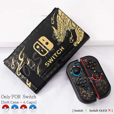 Limitált kiadású Soft Shell tok Nintend Switch konzolhoz NintendoSwitch Protect Cover színes bőr + 4 Joycon szilikon kupak
