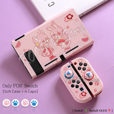 Limitált kiadású Soft Shell tok Nintend Switch konzolhoz NintendoSwitch Protect Cover színes bőr + 4 Joycon szilikon kupak