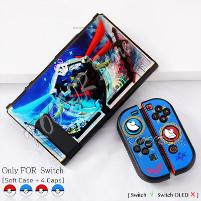 Limitált kiadású Soft Shell tok Nintend Switch konzolhoz NintendoSwitch Protect Cover színes bőr + 4 Joycon szilikon kupak
