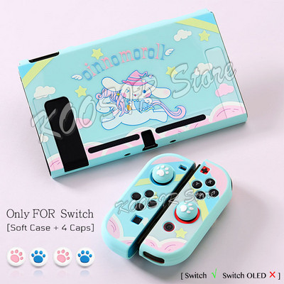 Limitált kiadású Soft Shell tok Nintend Switch konzolhoz NintendoSwitch Protect Cover színes bőr + 4 Joycon szilikon kupak